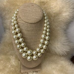 Large faux pearl necklace